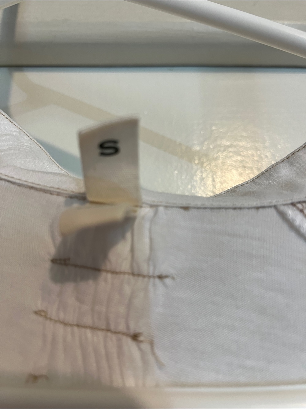 Ivory Embroidered Patchwork Button-Down Blouse - Picture 3 of 8